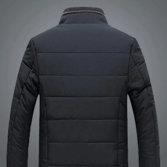 Black Mens Thermal Puffer Jacket - Picture 3 of 5